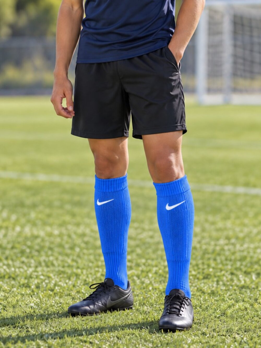 NWT - 1pr - Nike Dri-FIT Classic II Blue Knee-High Soccer Socks